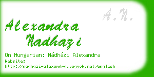 alexandra nadhazi business card