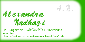 alexandra nadhazi business card